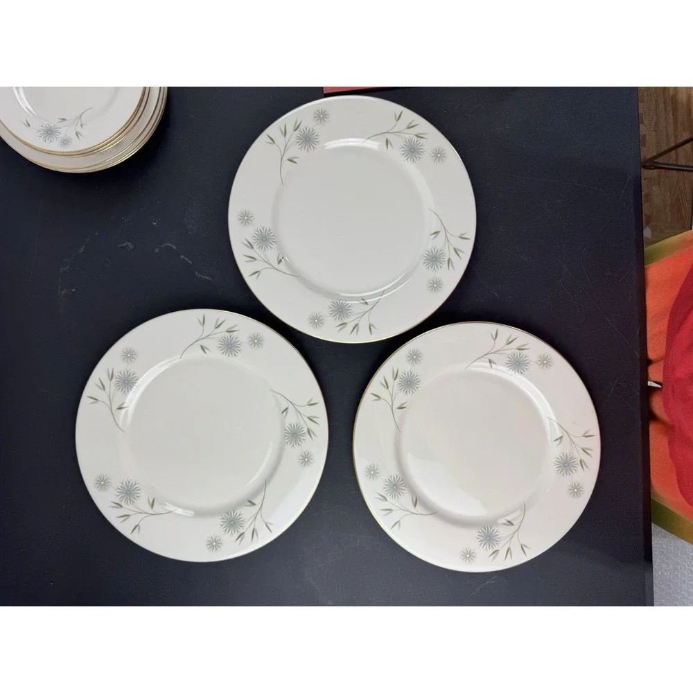 Haviland USA Laserre‎ Dinner Plates Floral Gold Trim Set of 3
